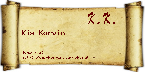 Kis Korvin névjegykártya